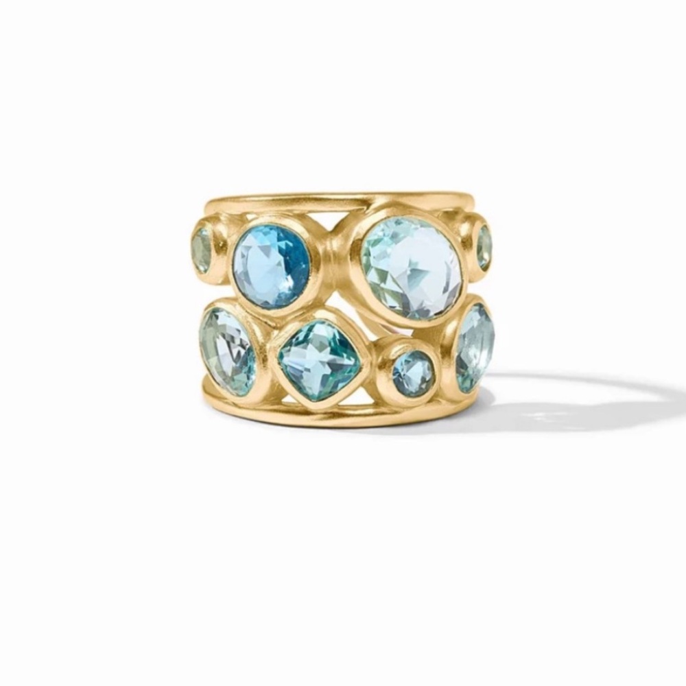 $165 Julie Vos Kaleidoscope Statement Ring Blue